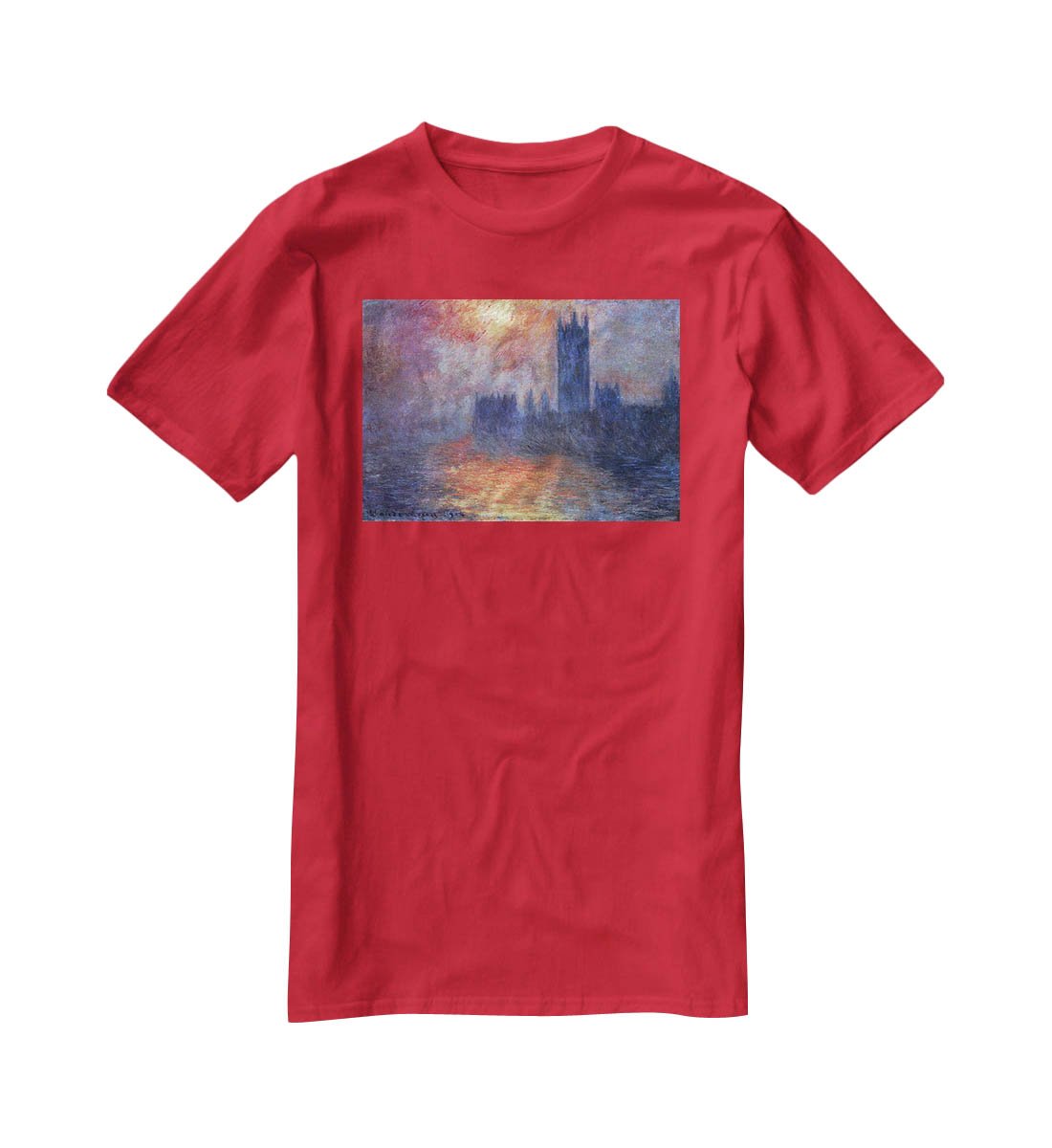 The Houses of Parliament Sunset by Monet T-Shirt - Canvas Art Rocks - 4