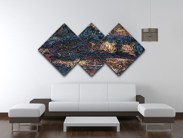 The Japanese Bridge 2 4 Square Multi Panel Canvas - Canvas Art Rocks - 3