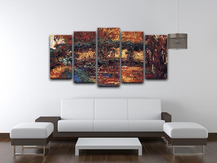The Japanese Bridge 2 by Monet 5 Split Panel Canvas - Canvas Art Rocks - 3