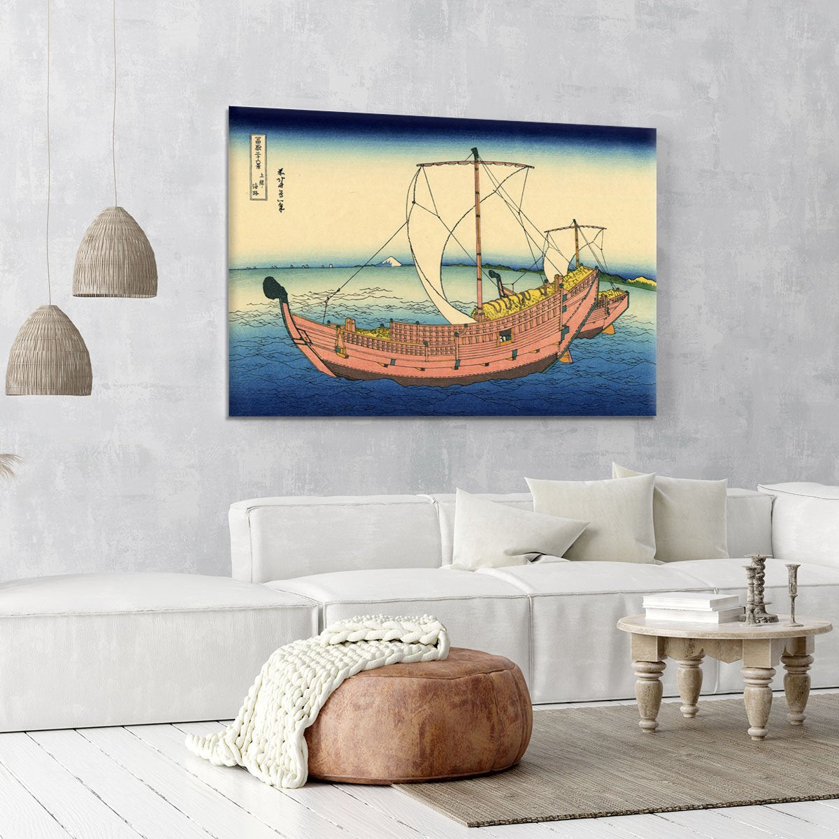 The Kazusa sea route by Hokusai Canvas Print or Poster