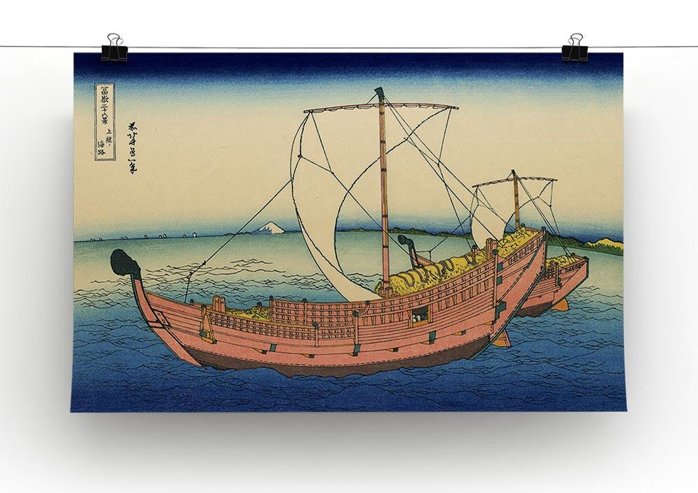 The Kazusa sea route by Hokusai Canvas Print or Poster - Canvas Art Rocks - 2
