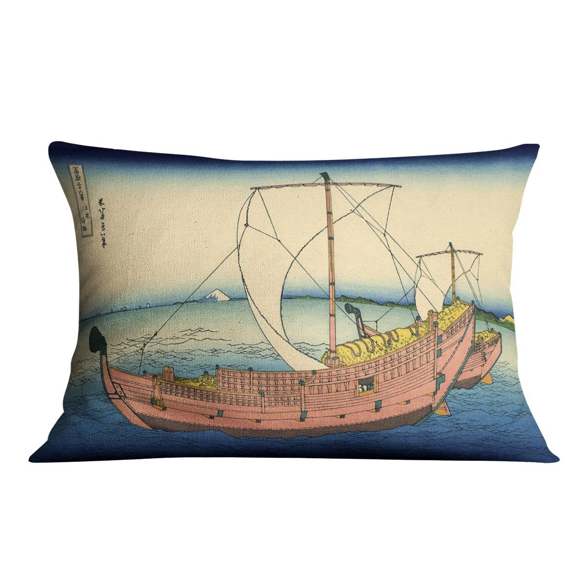 The Kazusa sea route by Hokusai Throw Pillow