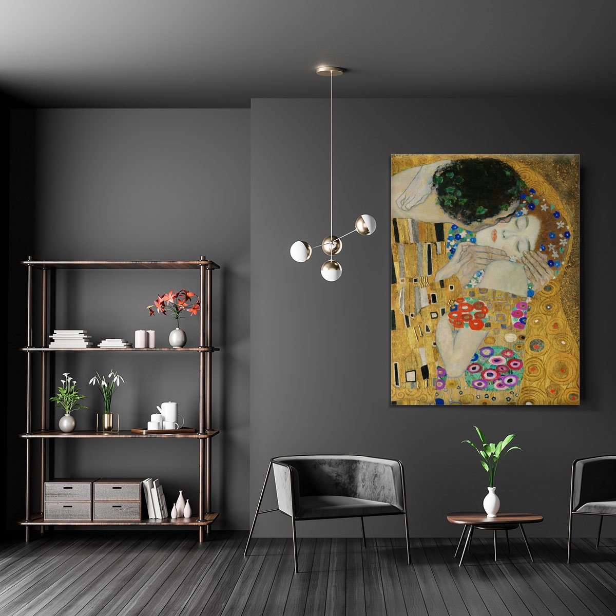 The Kiss detail by Klimt Canvas Print or Poster