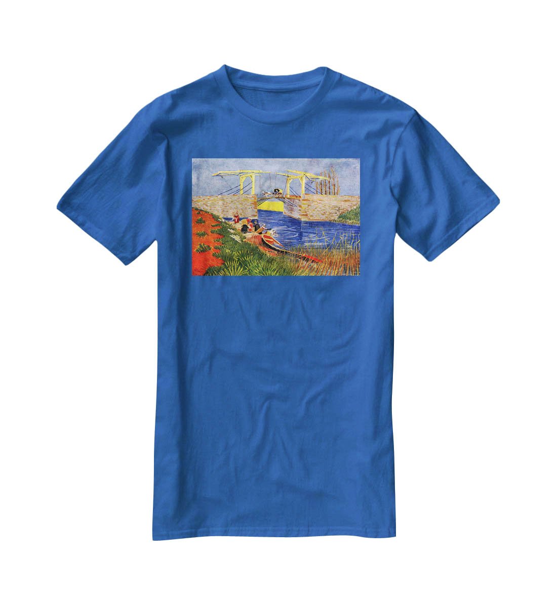 The Langlois Bridge at Arles with Women Washing by Van Gogh T-Shirt - Canvas Art Rocks - 2