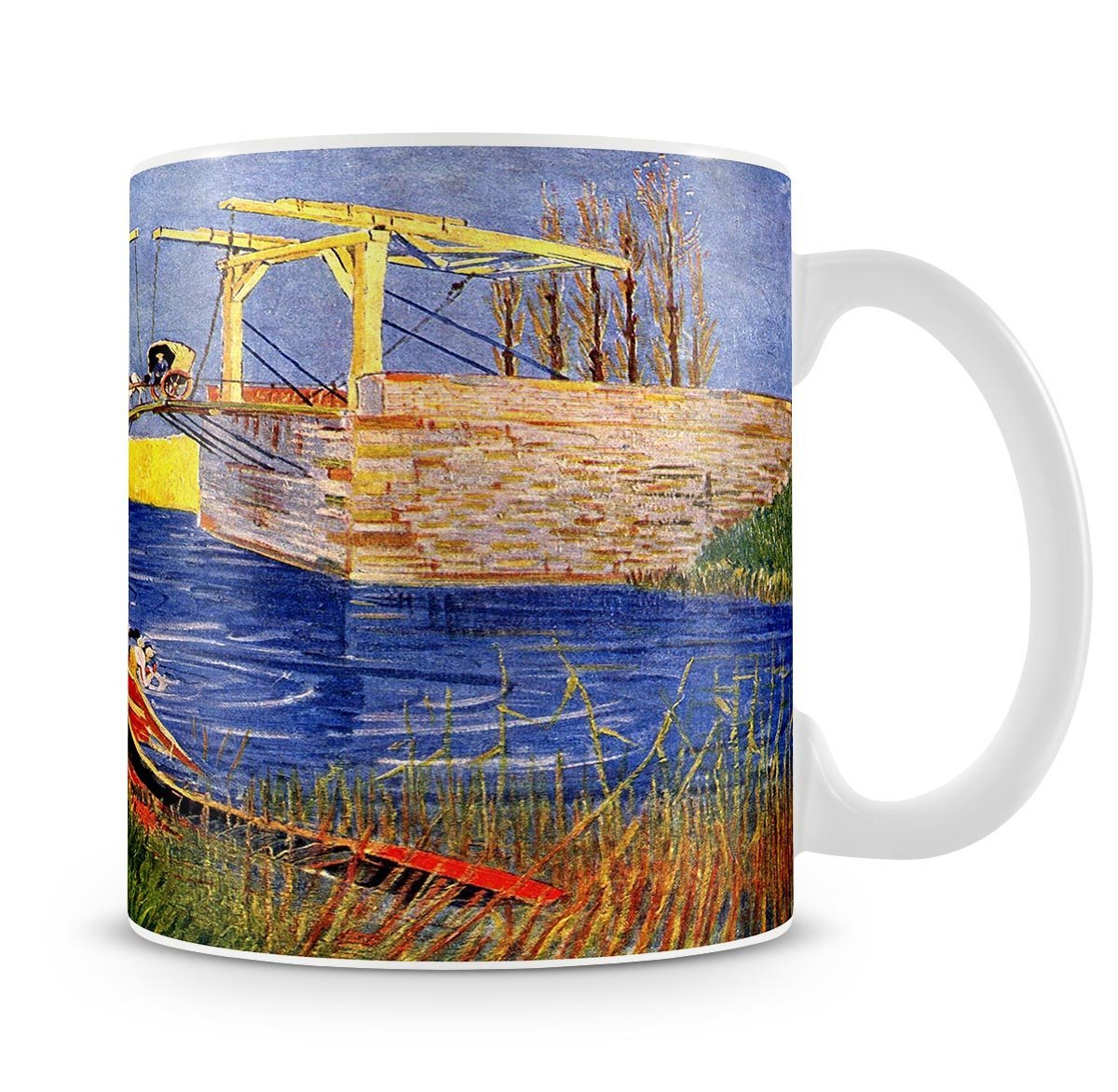 The Langlois Bridge at Arles with Women Washing by Van Gogh Mug - Canvas Art Rocks - 4