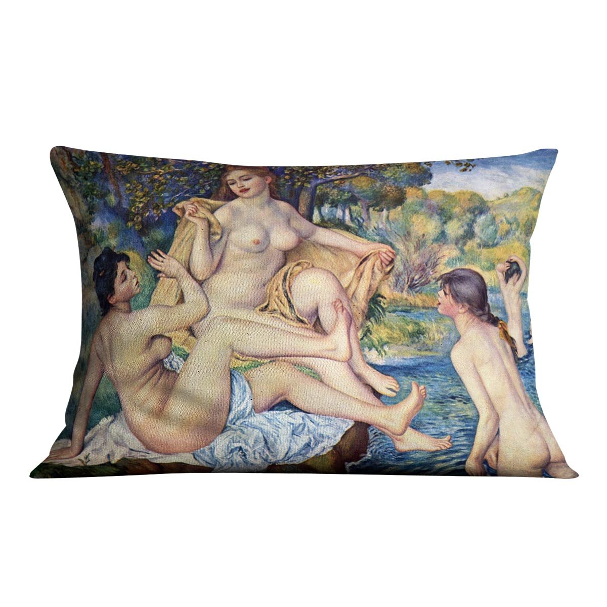 The Large Bathers by Renoir Throw Pillow