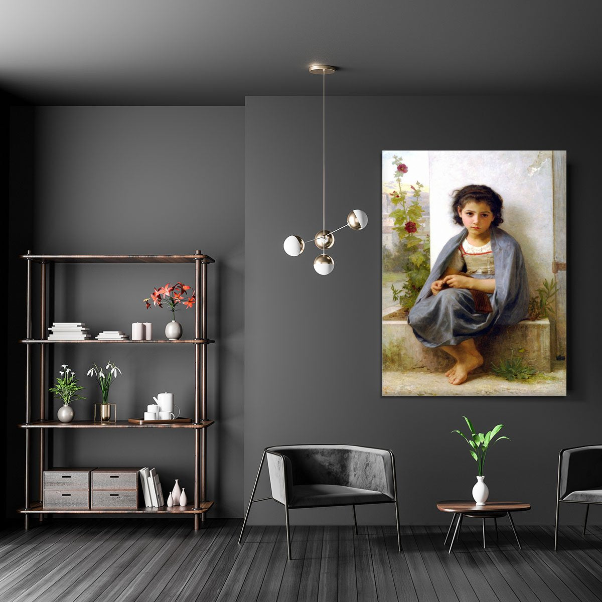 The Little Knitter By Bouguereau Canvas Print or Poster