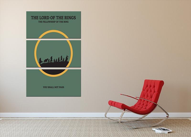 The Lord Of The Rings Fellowship If The Ring Minimal Movie 3 Split Panel Canvas Print - Canvas Art Rocks - 2