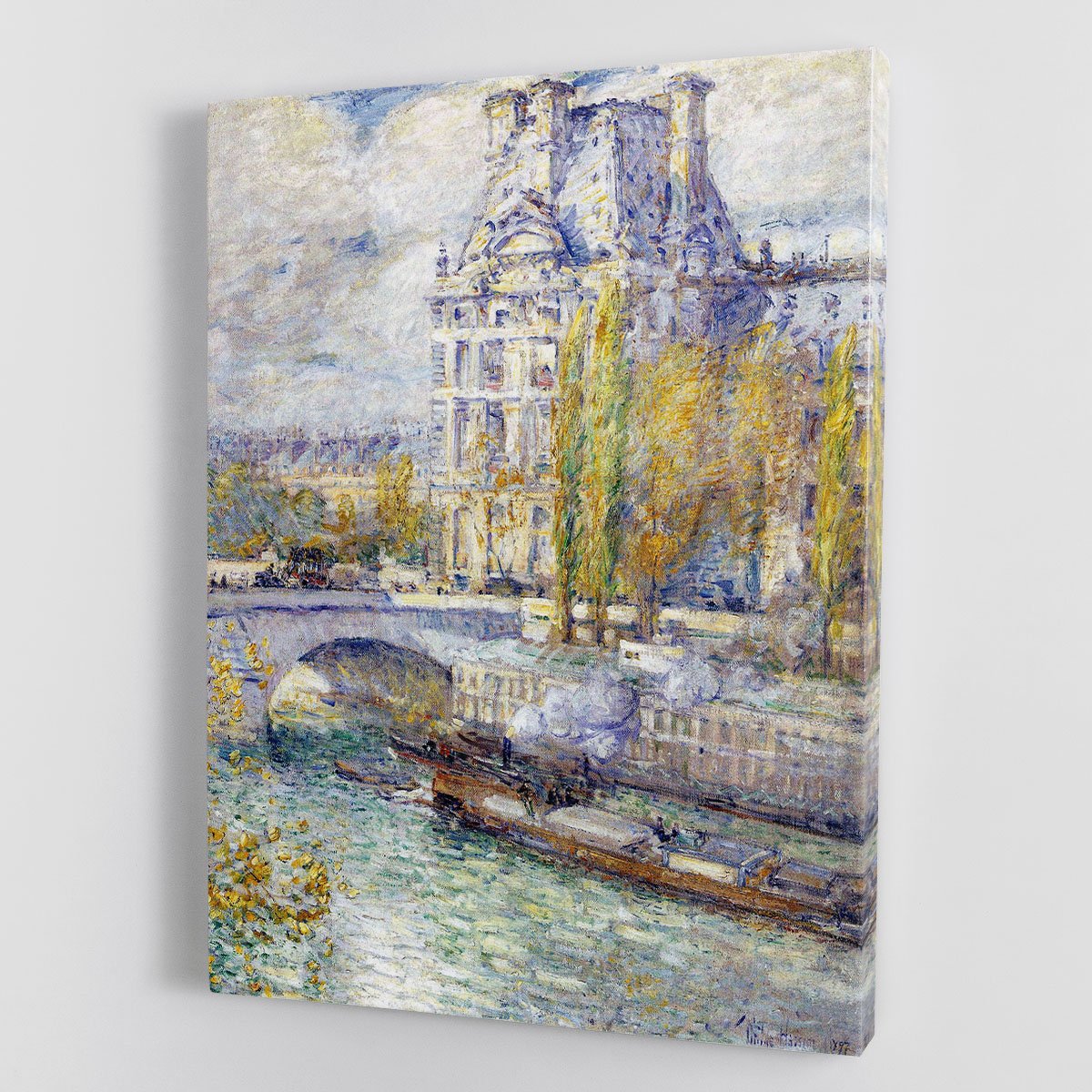 The Louvre on Pont Royal by Hassam Canvas Print or Poster