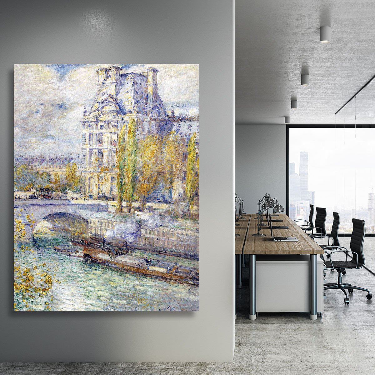 The Louvre on Pont Royal by Hassam Canvas Print or Poster