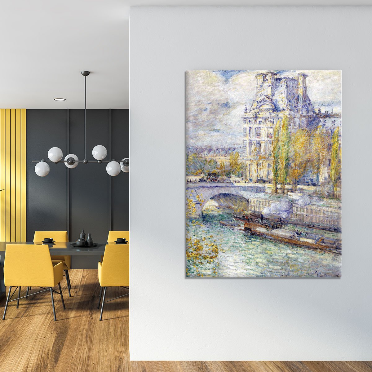 The Louvre on Pont Royal by Hassam Canvas Print or Poster