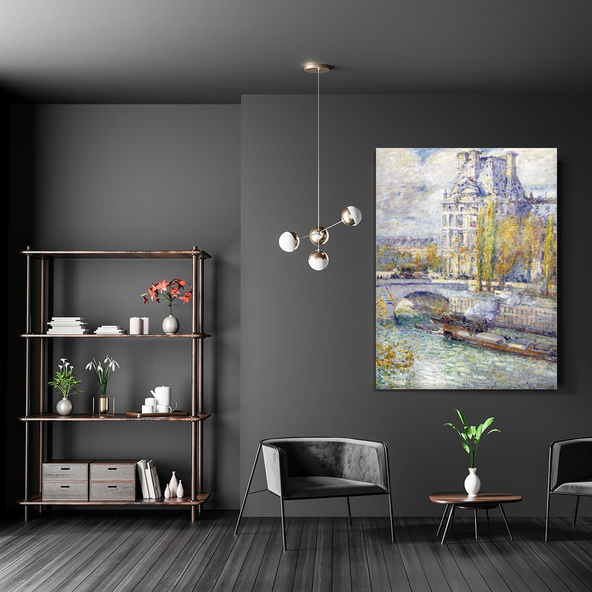 The Louvre on Pont Royal by Hassam Canvas Print or Poster