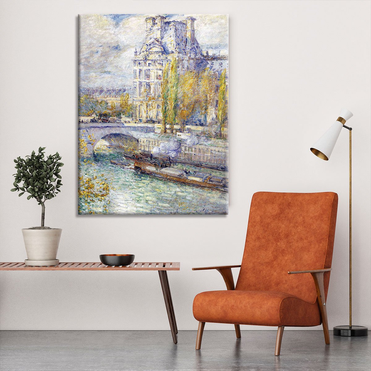 The Louvre on Pont Royal by Hassam Canvas Print or Poster