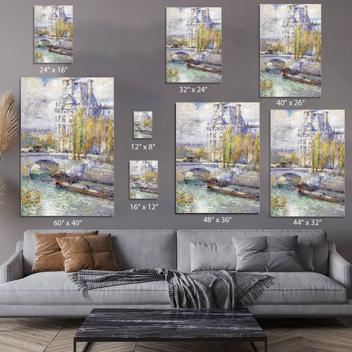 The Louvre on Pont Royal by Hassam Canvas Print or Poster