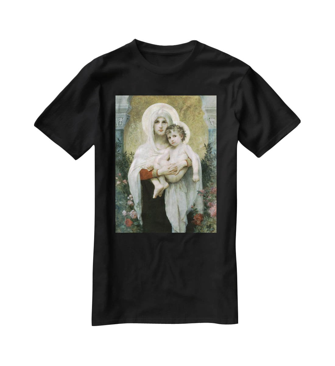The Madonna of the Roses By Bouguereau T-Shirt - Canvas Art Rocks - 1
