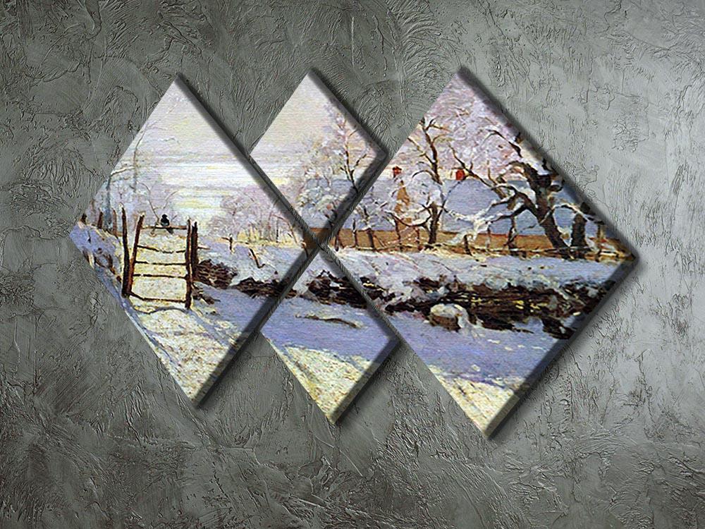 The Magpie by Monet 4 Square Multi Panel Canvas - Canvas Art Rocks - 2