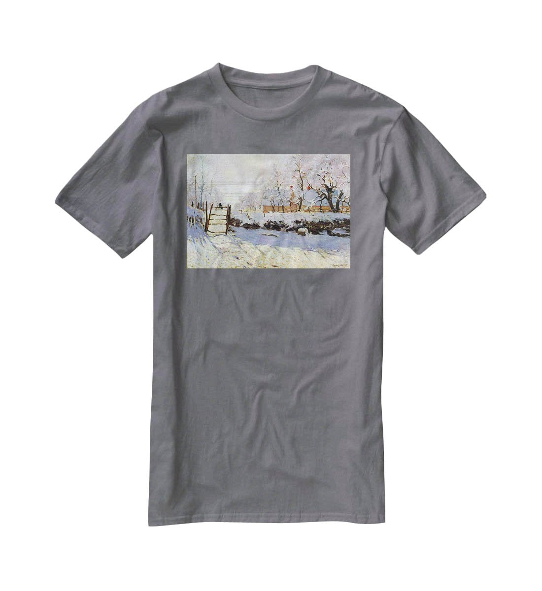 The Magpie by Monet T-Shirt - Canvas Art Rocks - 3