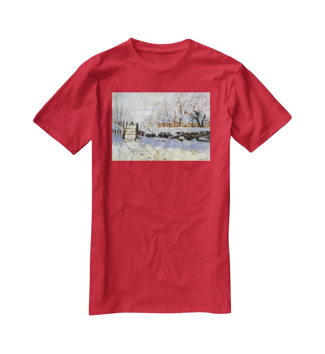 The Magpie by Monet T-Shirt - Canvas Art Rocks - 4
