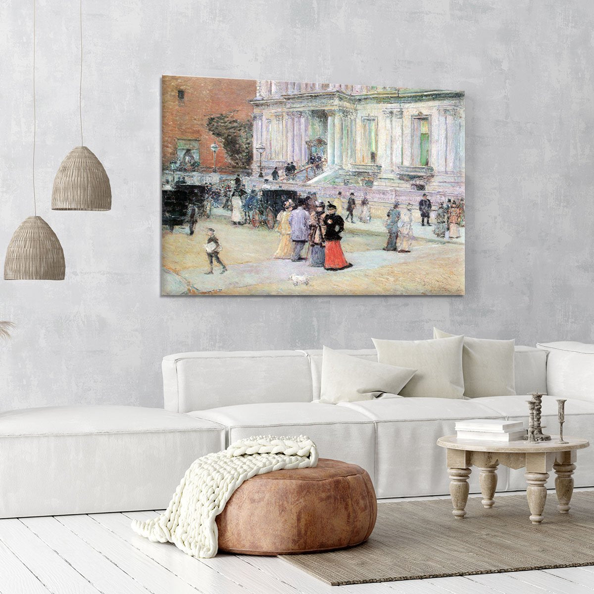 The Manhattan Club The Villa of the Stewarts by Hassam Canvas Print or Poster