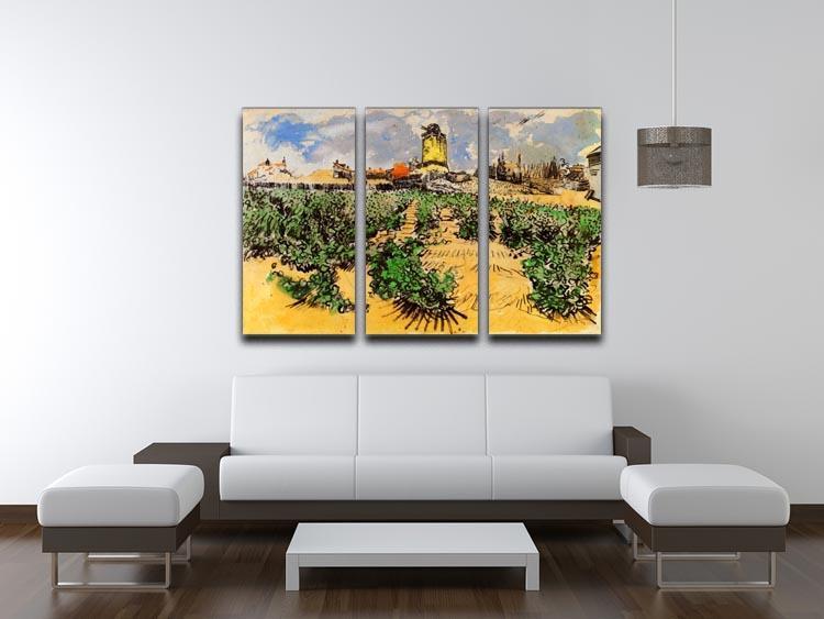 The Mill of Alphonse Daudet at Fontevielle by Van Gogh 3 Split Panel Canvas Print - Canvas Art Rocks - 4
