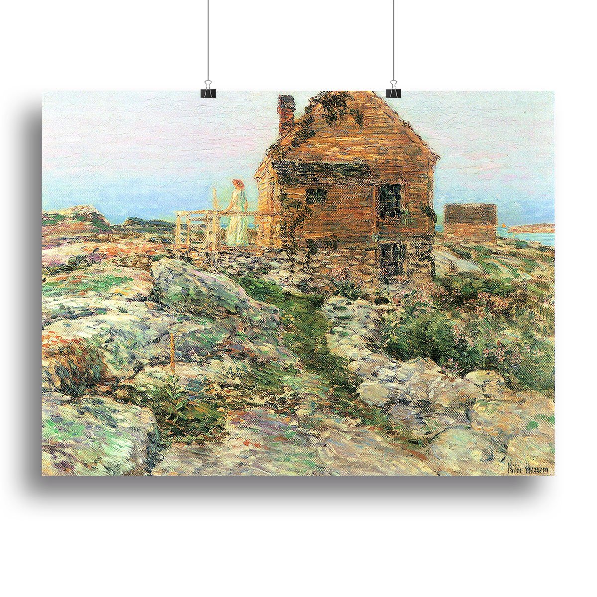 The Norwegian hut by Hassam Canvas Print or Poster