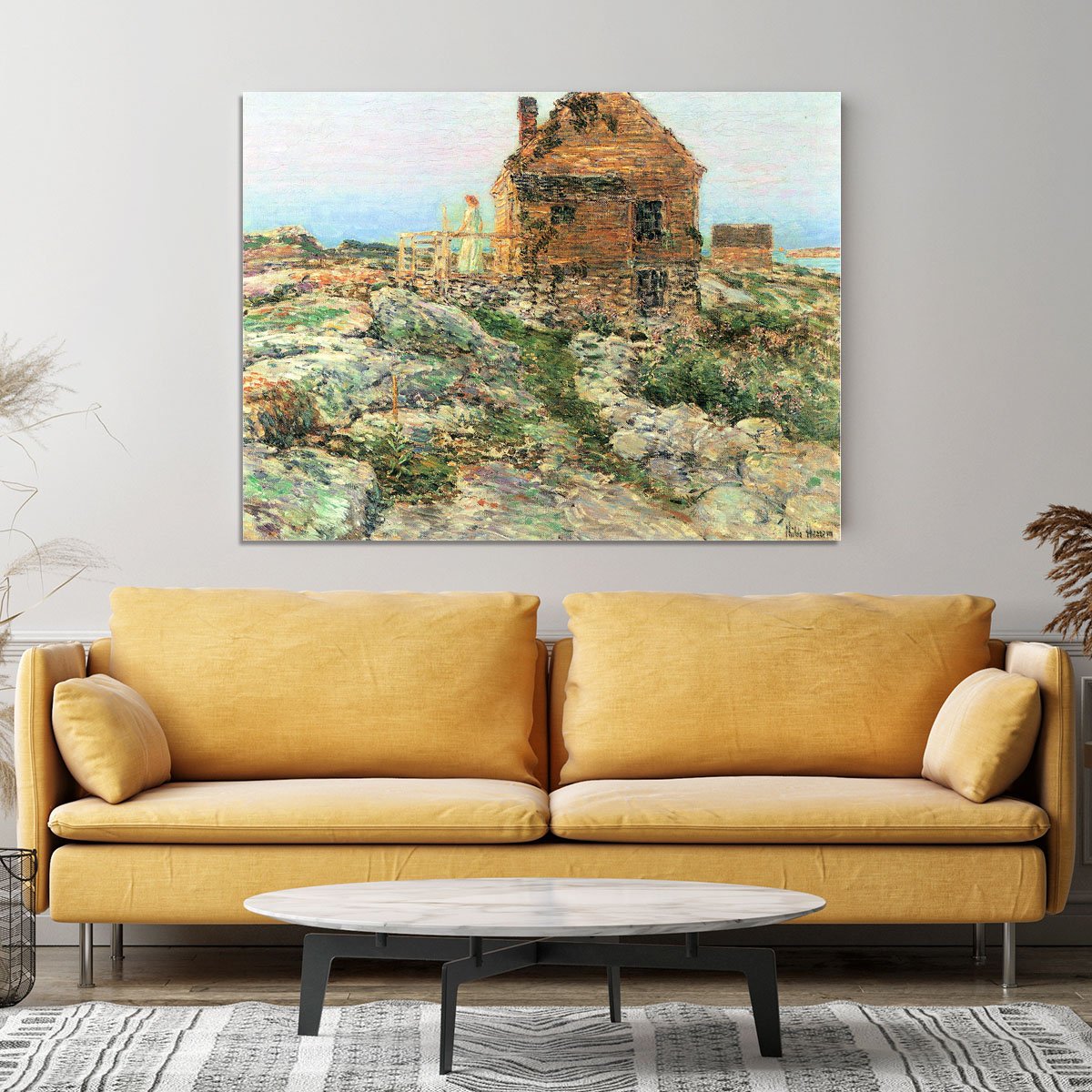 The Norwegian hut by Hassam Canvas Print or Poster