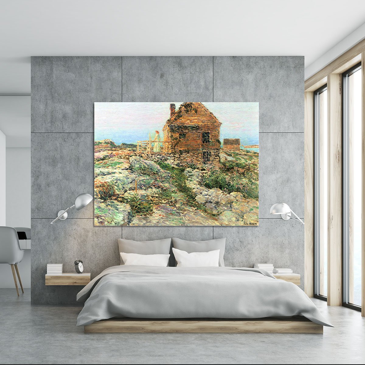 The Norwegian hut by Hassam Canvas Print or Poster