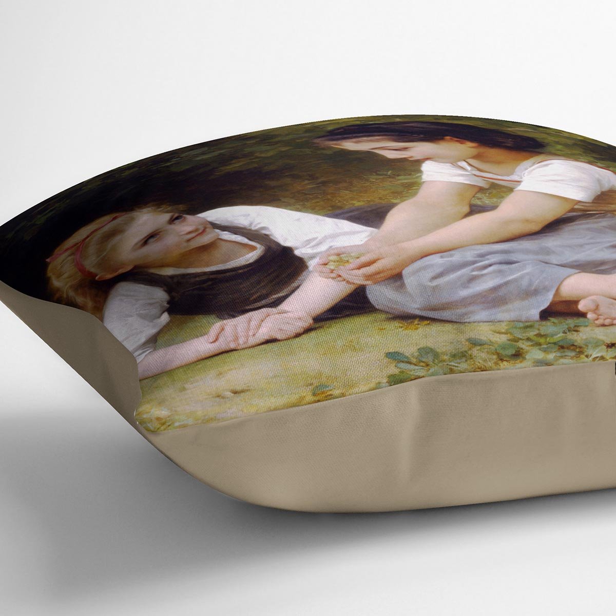 The Nut Gatherers By Bouguereau Throw Pillow