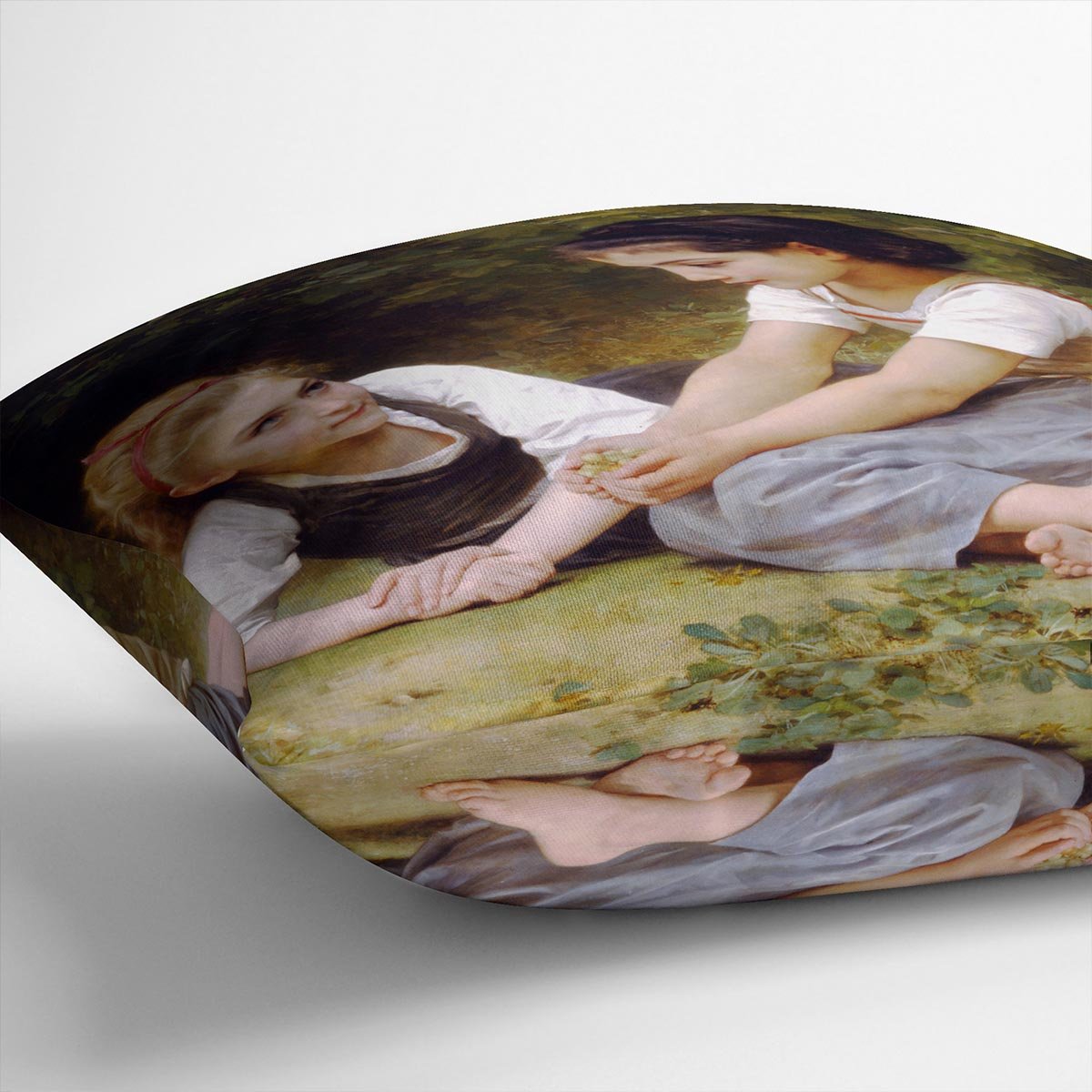 The Nut Gatherers By Bouguereau Throw Pillow