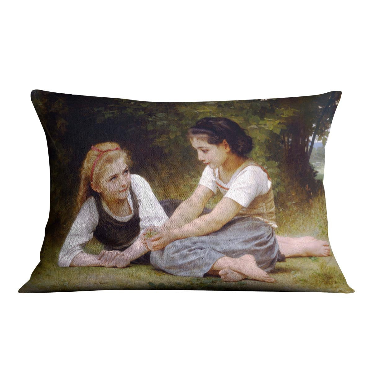 The Nut Gatherers By Bouguereau Throw Pillow