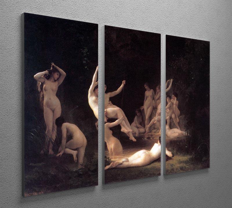 The Nymphaeum By Bouguereau 3 Split Panel Canvas Print - Canvas Art Rocks - 2