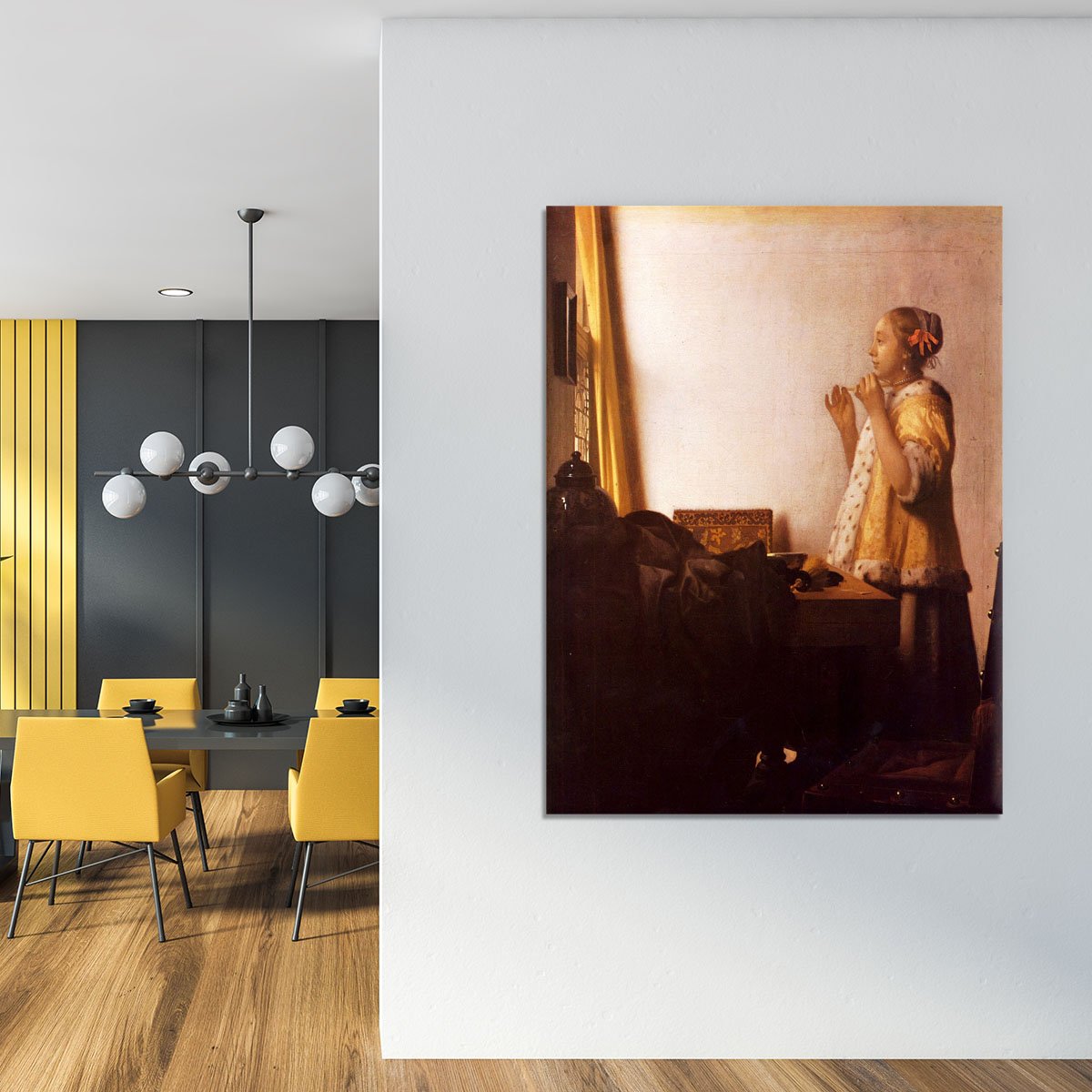 The Pearl Necklace by Vermeer Canvas Print or Poster
