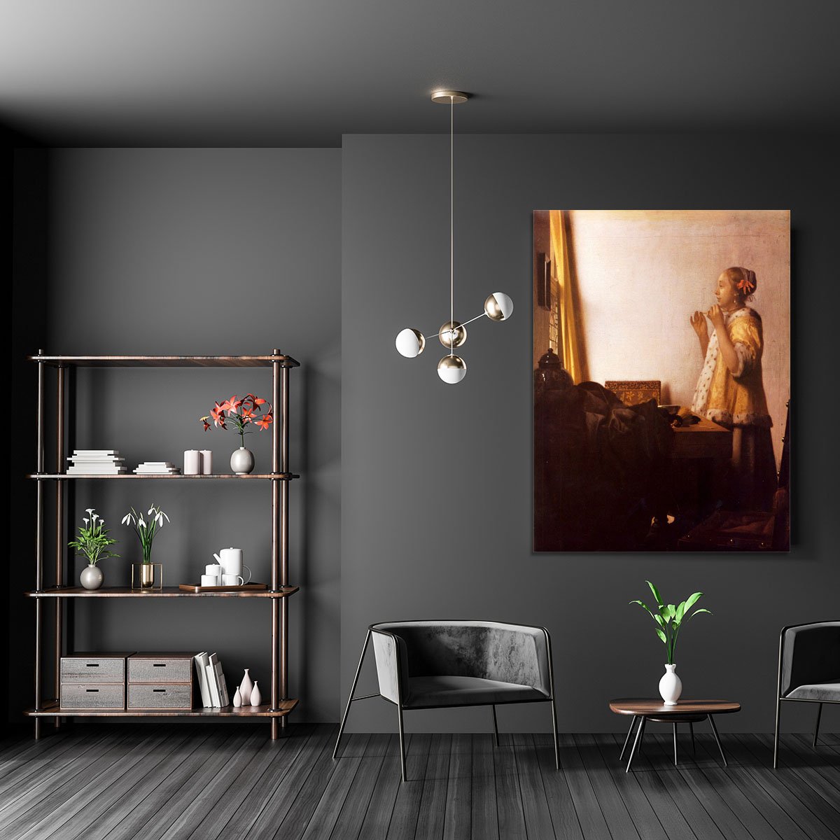 The Pearl Necklace by Vermeer Canvas Print or Poster