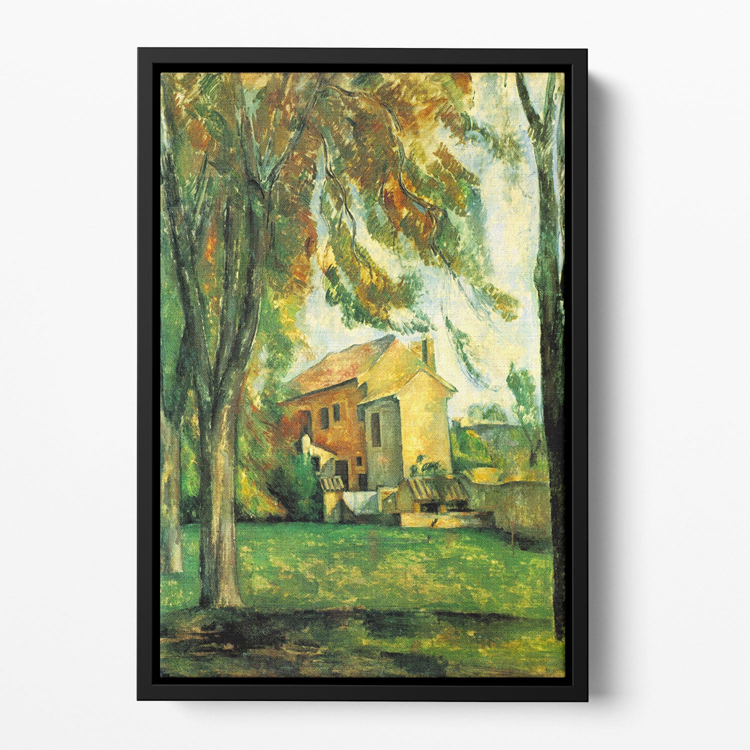 The Pond of the Jas de Bouffan in Winter by Cezanne Floating Framed Canvas - Canvas Art Rocks - 2