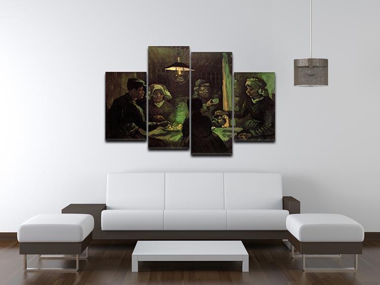 The Potato Eaters by Van Gogh 4 Split Panel Canvas - Canvas Art Rocks - 3