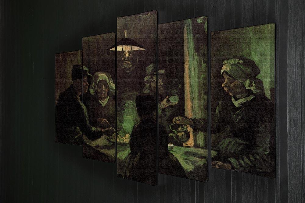 The Potato Eaters by Van Gogh 5 Split Panel Canvas - Canvas Art Rocks - 2