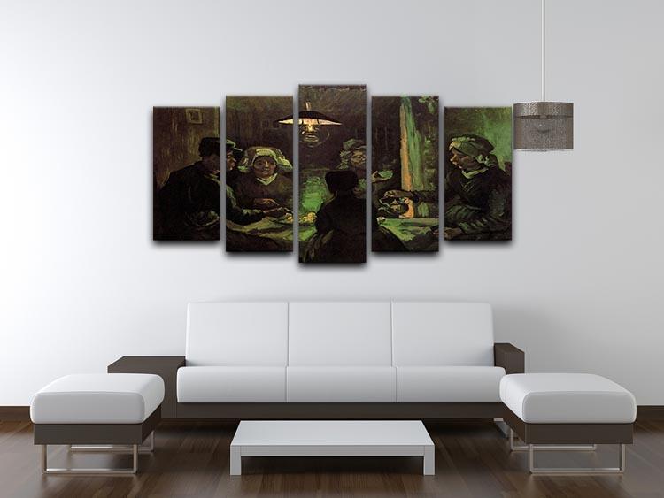 The Potato Eaters by Van Gogh 5 Split Panel Canvas - Canvas Art Rocks - 3