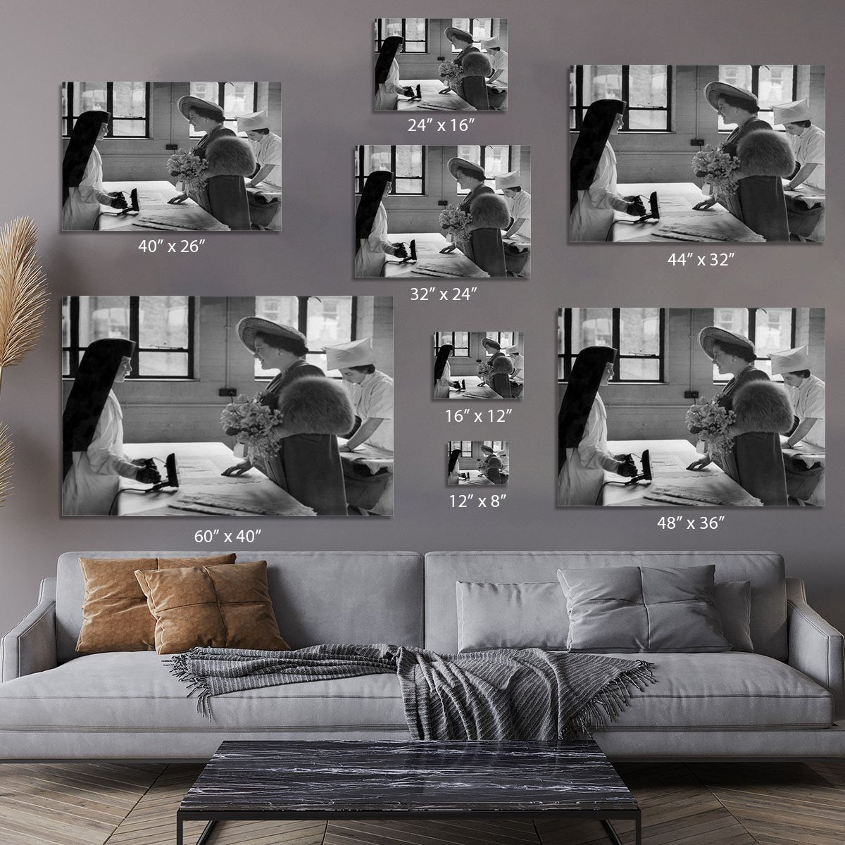 The Queen Mother at a training college Canvas Print or Poster