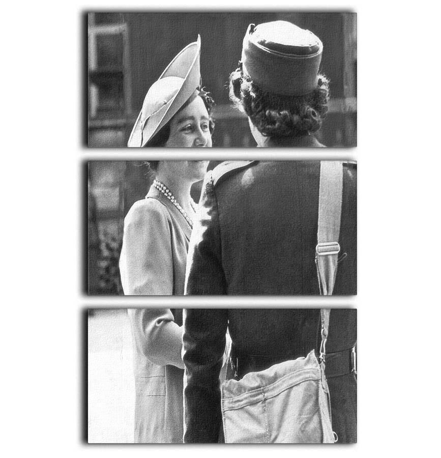 The Queen Mother inspecting WW2 service members 3 Split Panel Canvas Print - Canvas Art Rocks - 1