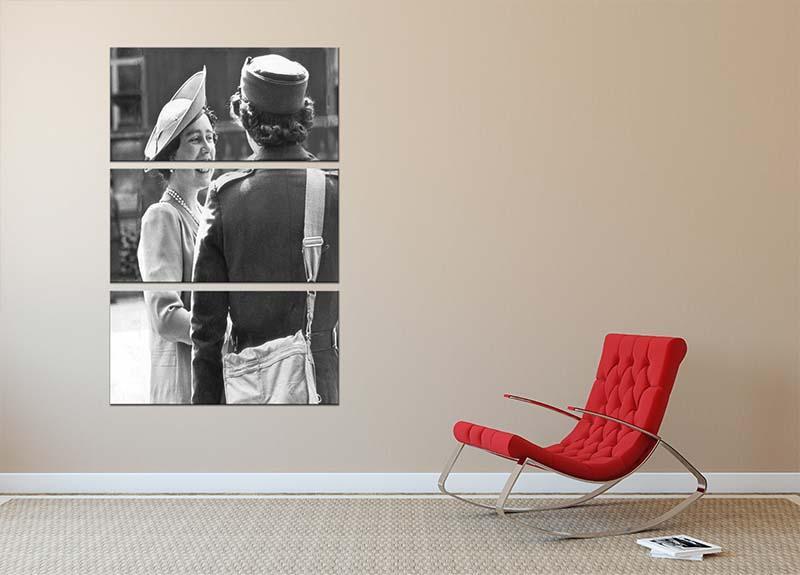 The Queen Mother inspecting WW2 service members 3 Split Panel Canvas Print - Canvas Art Rocks - 2