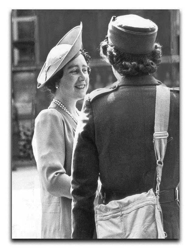 The Queen Mother inspecting WW2 service members Canvas Print or Poster  - Canvas Art Rocks - 1