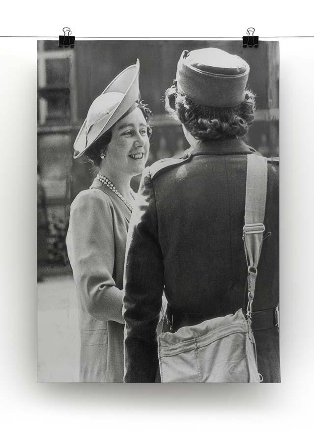 The Queen Mother inspecting WW2 service members Canvas Print or Poster - Canvas Art Rocks - 2