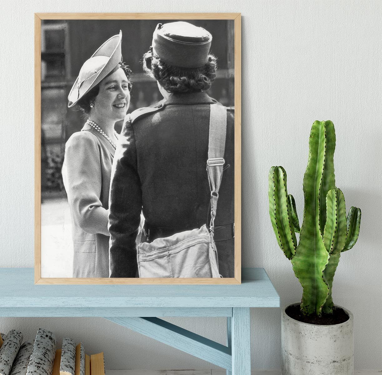 The Queen Mother inspecting WW2 service members Framed Print - Canvas Art Rocks - 4