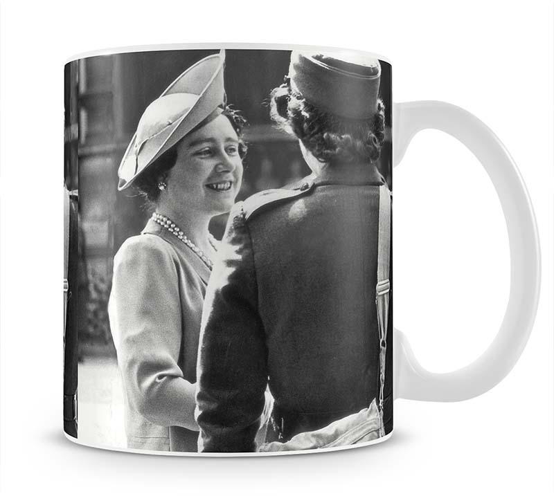 The Queen Mother inspecting WW2 service members Mug - Canvas Art Rocks - 1