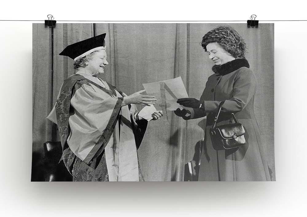 The Queen Mother receiving Honorary Doctorate by the Queen Canvas Print or Poster - Canvas Art Rocks - 2
