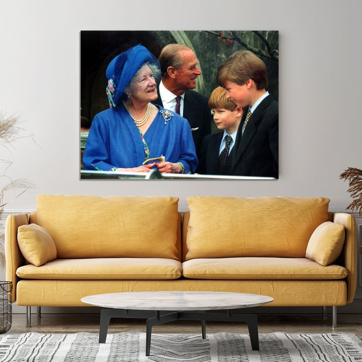 The Queen Mother with Prince William and Prince Harry Canvas Print or Poster
