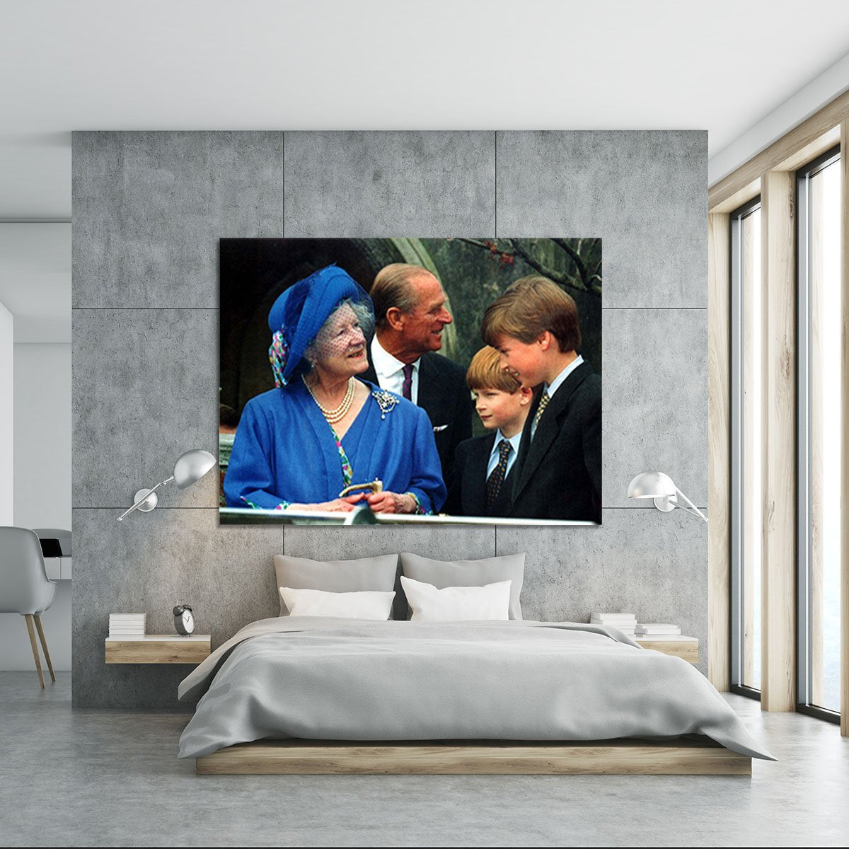 The Queen Mother with Prince William and Prince Harry Canvas Print or Poster
