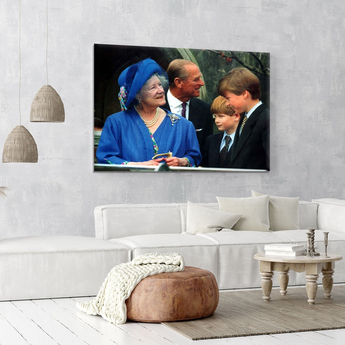 The Queen Mother with Prince William and Prince Harry Canvas Print or Poster