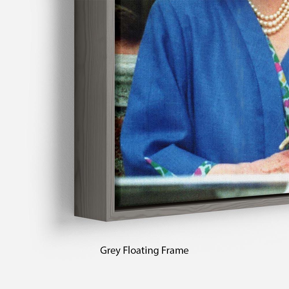 The Queen Mother with Prince William and Prince Harry Floating Frame Canvas
