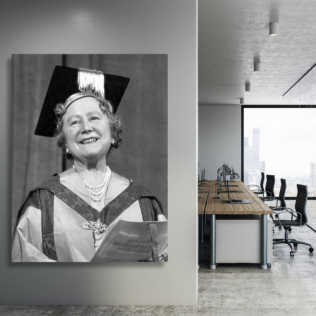 The Queen Mother with her honorary music degree Canvas Print or Poster